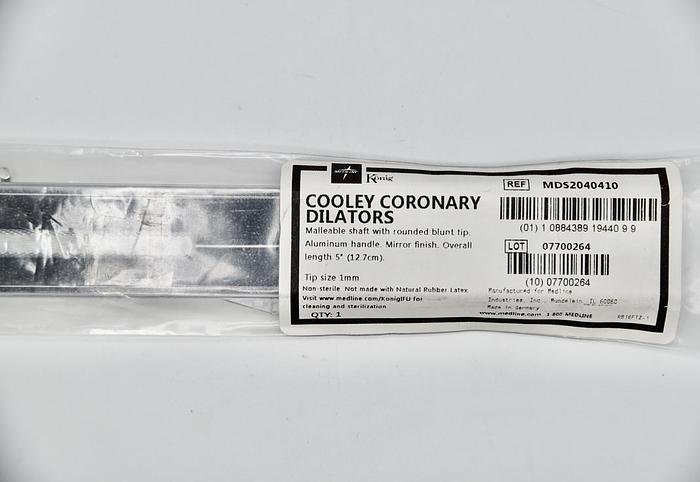 MEDLINE MDS2040410 COOLEY CORONARY DILATORS MALLEABLE SHAFT WITH ROUNDED BLUNT TIP, LENGTH 5", TIP SIZE 1MM
