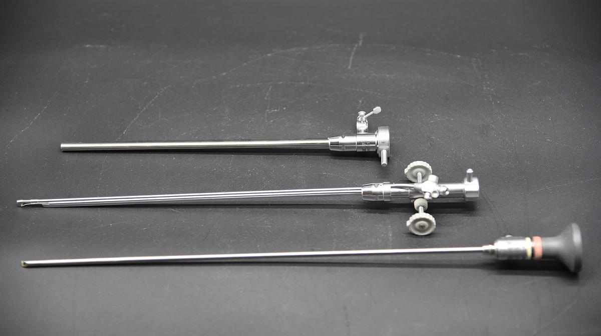Used Richard Wolf 8650.405 Panoview Plus 70° x 4mm Rigid Arthroscope with Urology Deflecting Bridge 8962.29 and 8962.11 Cystoscope Outer Sheath 8962.11