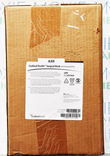 CARDINAL HEALTH AT71039 SURGICAL MASK WITH HORIZONTAL TIES X 600/BOX