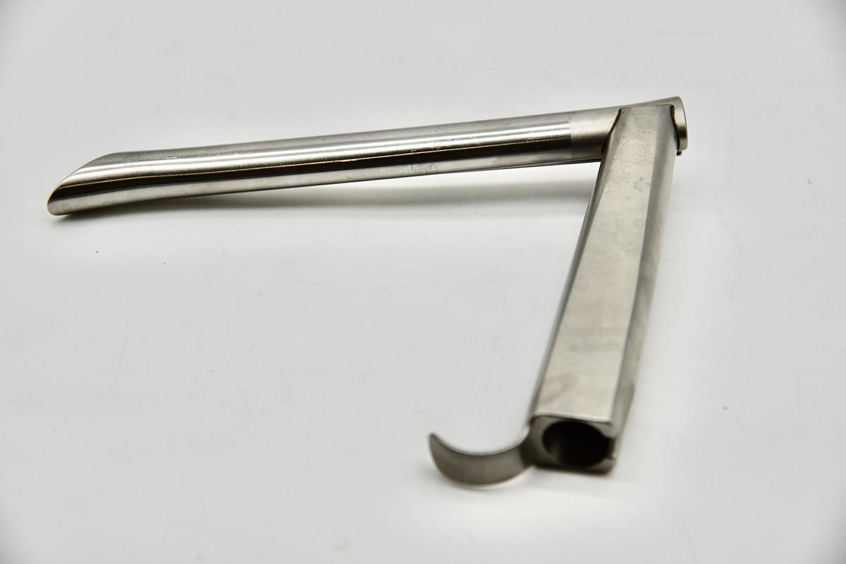 Used KARL STORZ 8580B SURGICAL ADULT SIZE HOLINGER ANTERIOR COMISSURE LARYNGOSCOPE