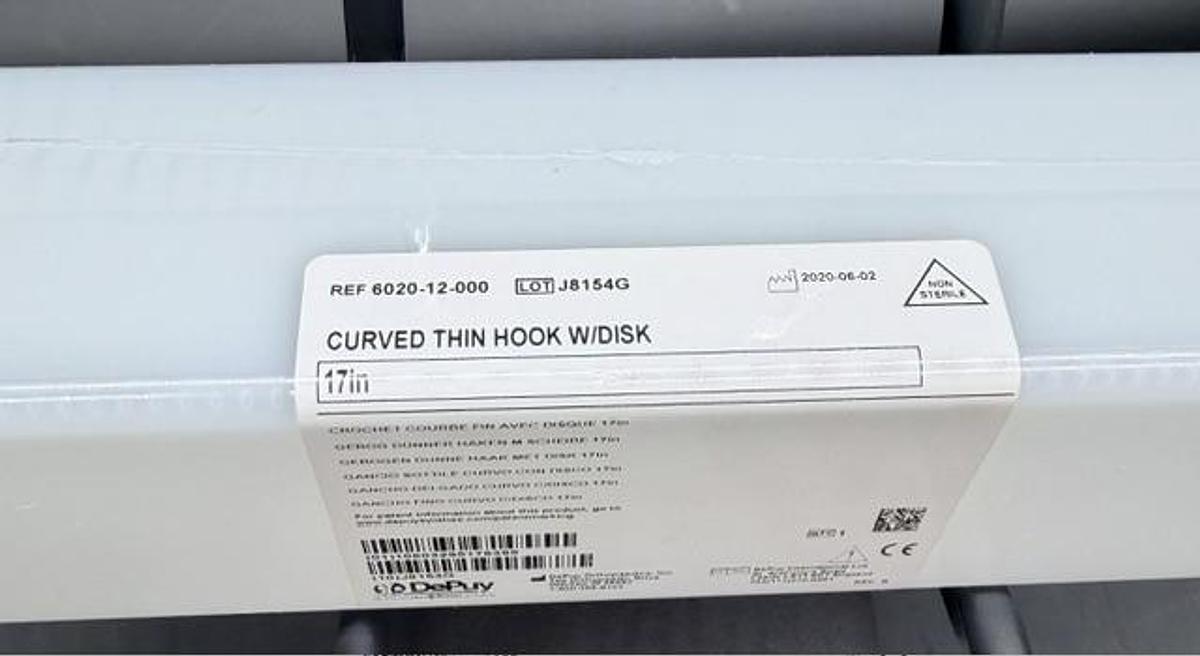 DEPUY (IRELAND) 6020-12-000 Curved Thin Hook w/Disk 17in