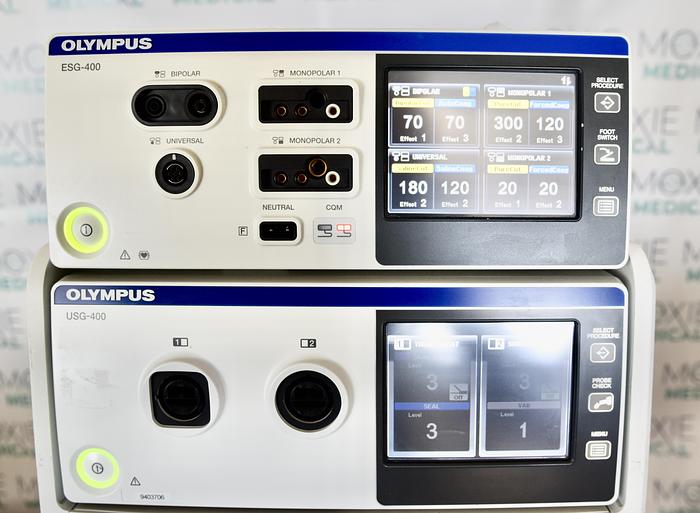 Used Olympus ESG-400 and USG-400 Electrosurgical Kit; WB50402W and WB50403W