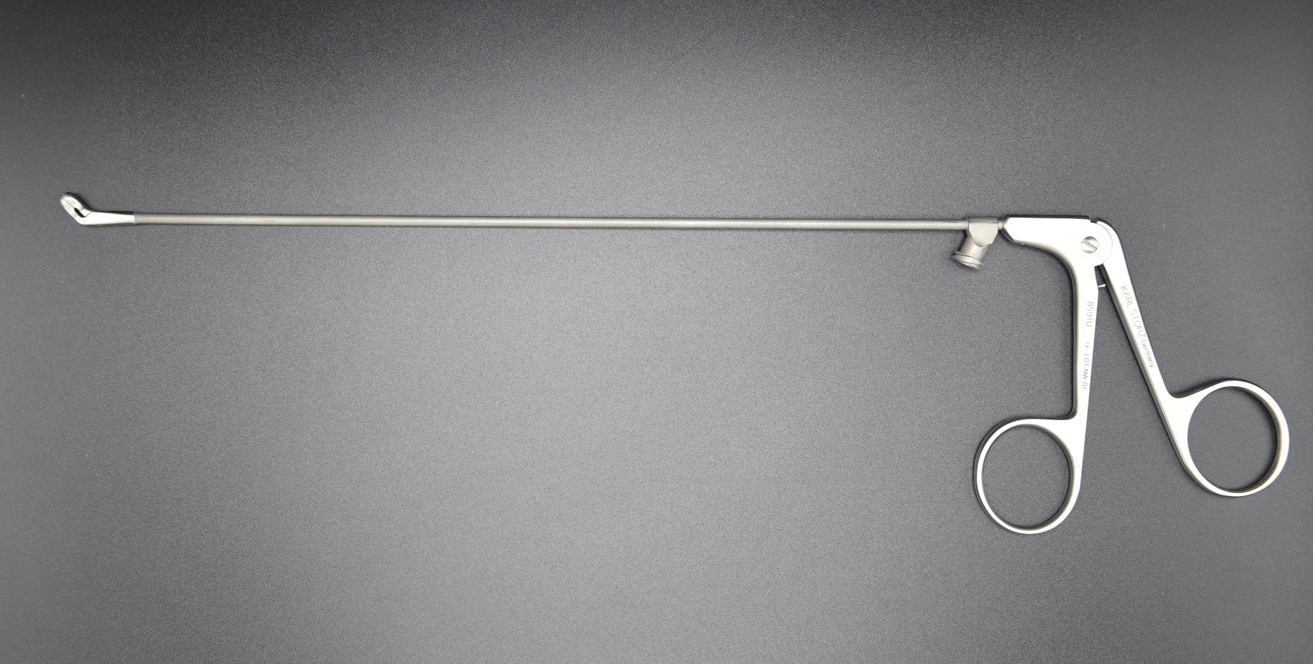 Used Karl Storz Forcep 8591U Spoon Forcep 4mm Cupped Jaw WL 23cm For ENT