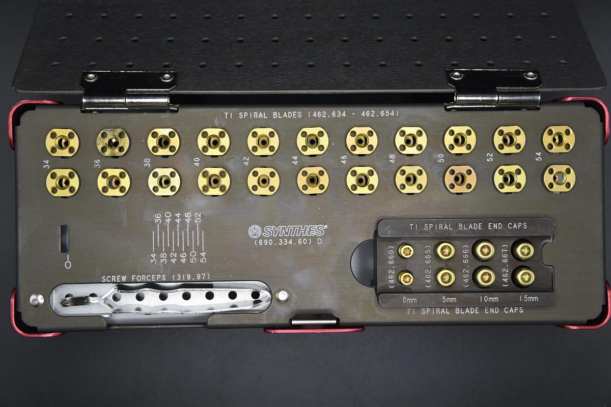 Used Synthes Titanium Solid Humeral Nail System – Ti Spiral Blades & End Caps