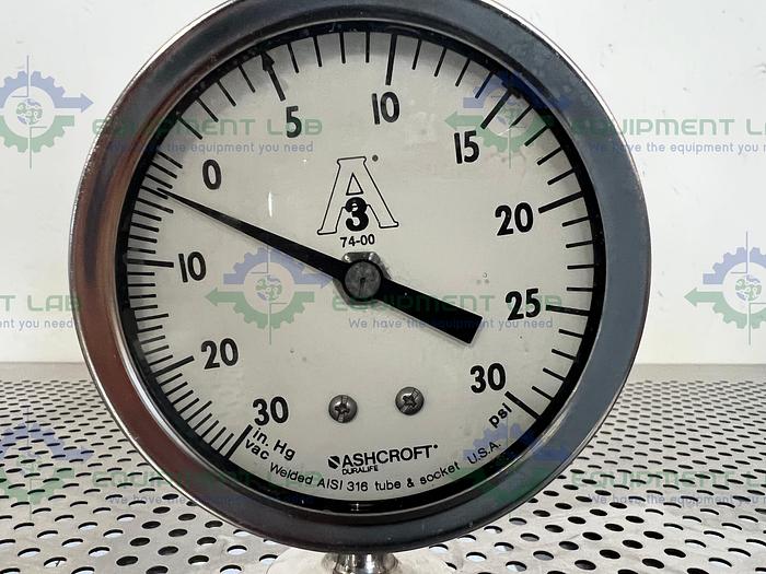 Used Ashcroft Pressure Gauge 30 PSI w/ 2" Fitting