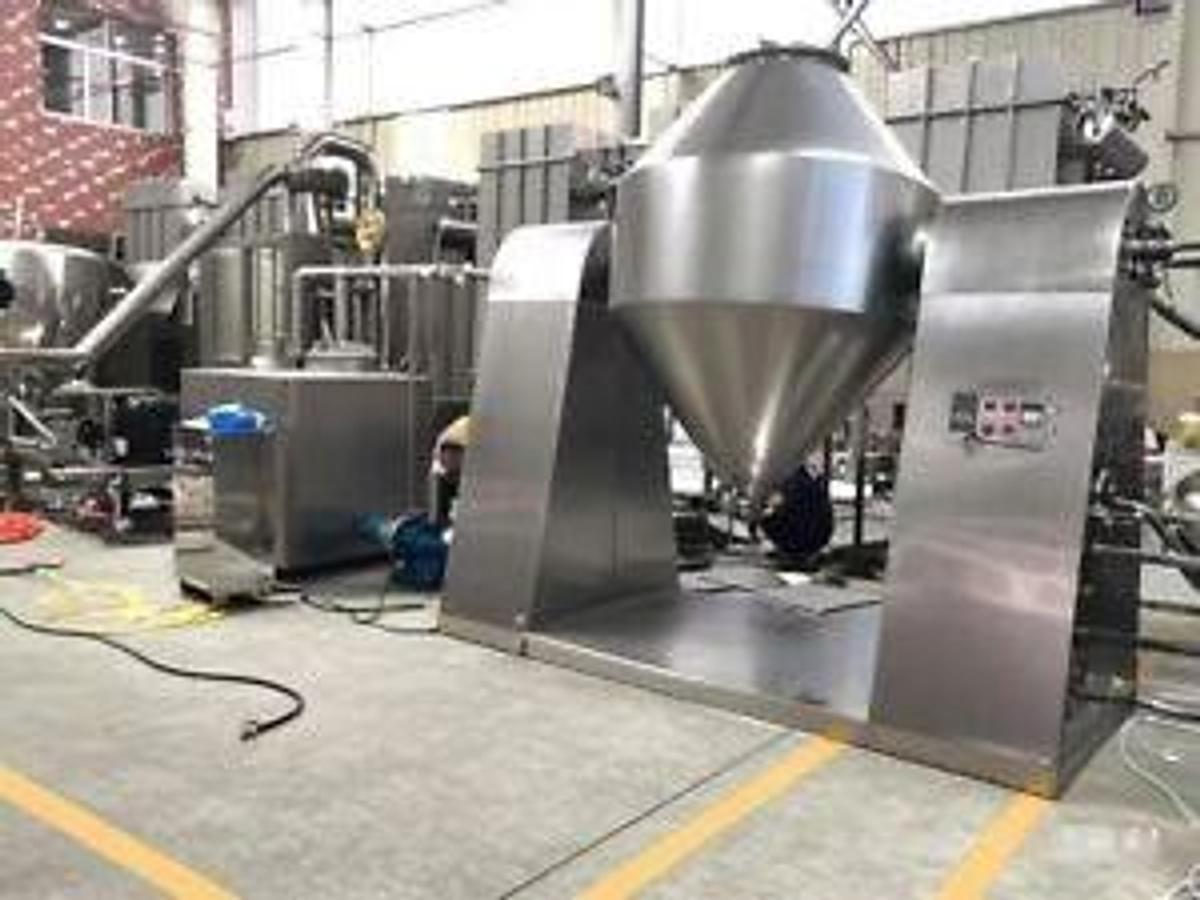 Used Double Cone Blender Mixer – Stainless Steel Industrial Powder Mixer