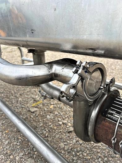 Used Stainless Steel 8 Foot COP Tank 213 Gallons with Tri Clover Pump