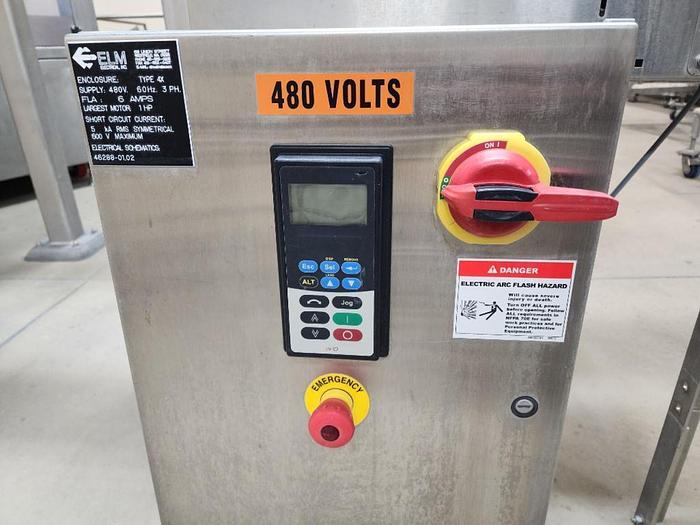 Used Stainless Steel Table Top Chain Conveyor Variable Speed Controlled 4.5" X 78"