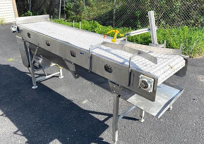 Used Stainless Steel Dewatering Conveyor 20 Inches Wide X 96 Inches Long