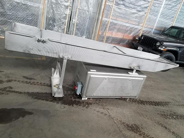 Used Vibratory Scale Feeder 24 Inches Wide X 132 Inches Long Stainless Steel Sanitary
