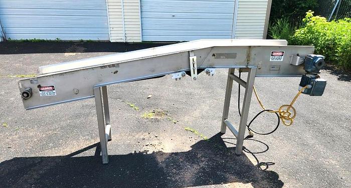 Used CHL Stainless Steel Incline Belt Conveyor 15 Inches X 103 Inches