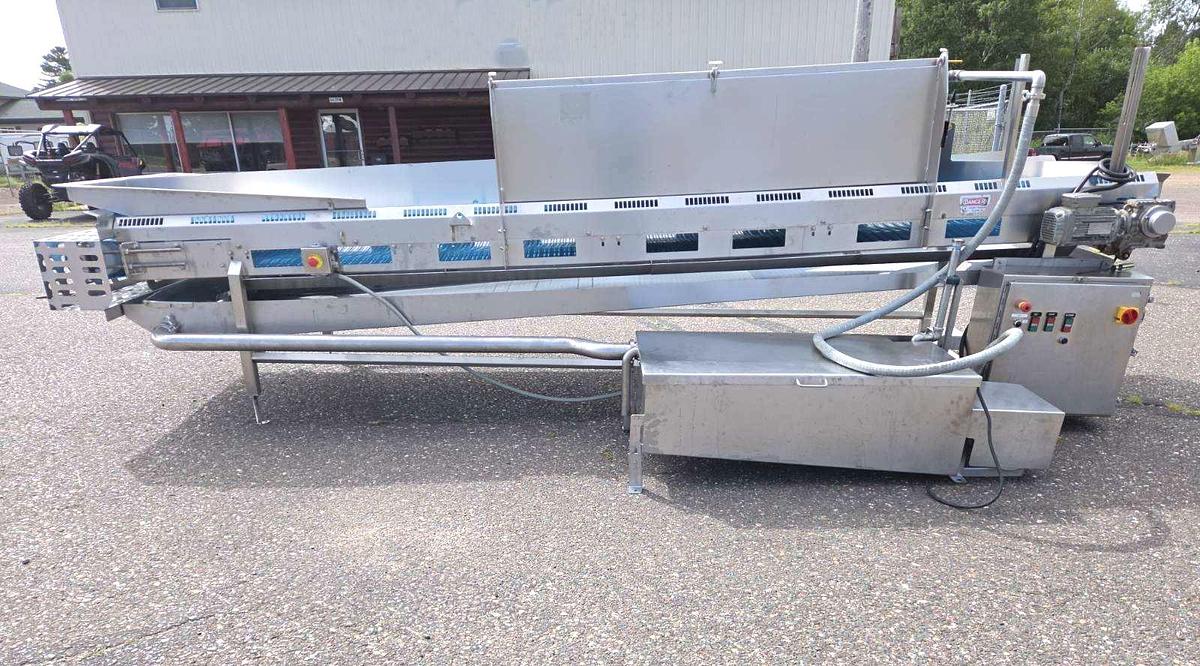 Used Stainless Steel Sanitary Dewatering/Washing Belt Conveyor 38 Inches Wide X 180 Inches Long