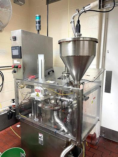 Used Modern Packaging Model SR-8DC 8 Head Rotary Cup Filler Sealer