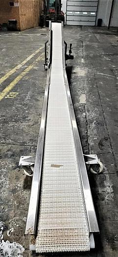 Used 10 Inch Wide X 201 Inches Long Incline Intralox Belt Conveyor Stainless Steel Sanitary
