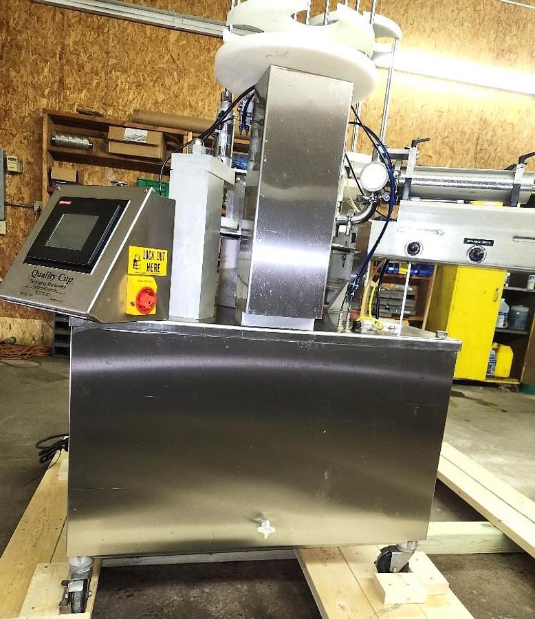 Used Quality Cup Model QC-32 12 Station Stainless Steel Sanitary Rotary Cup Filler
