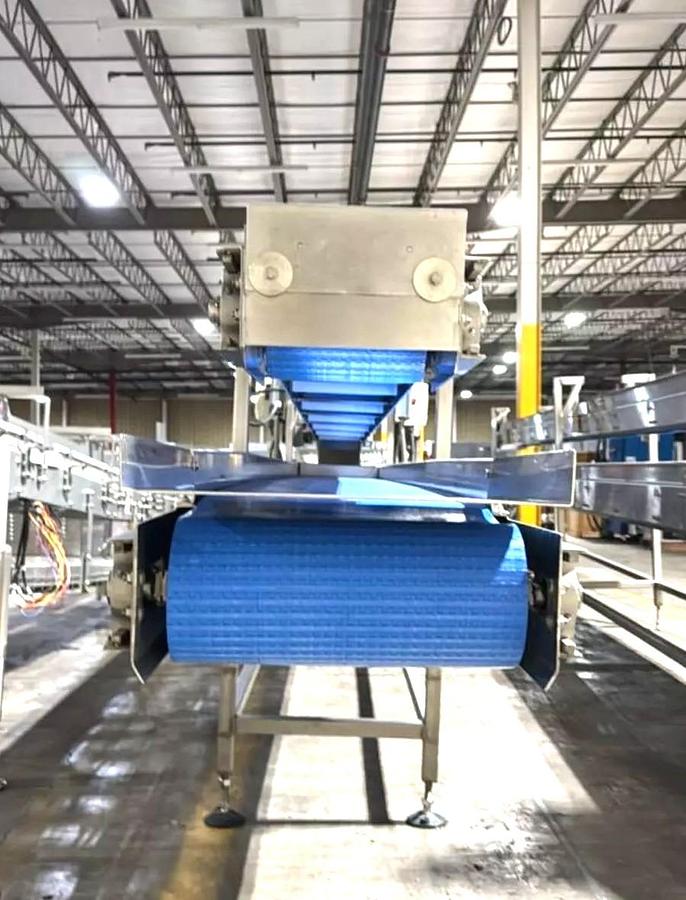 Used Stainless Steel Sanitary Dual Tier Packoff Transfer Conveyor 16 Inches Wide X 300 Inches Long