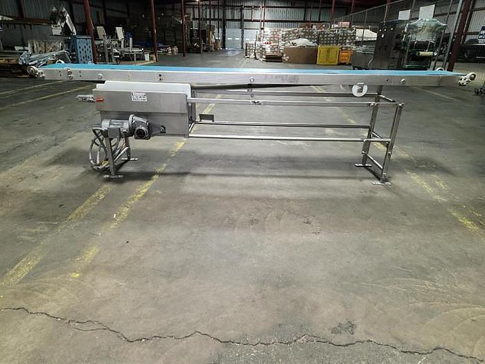 Used Marchant Schmidt 14in Wide X 146in Long Belt Conveyor Stainless Steel Sanitary Variable Speed