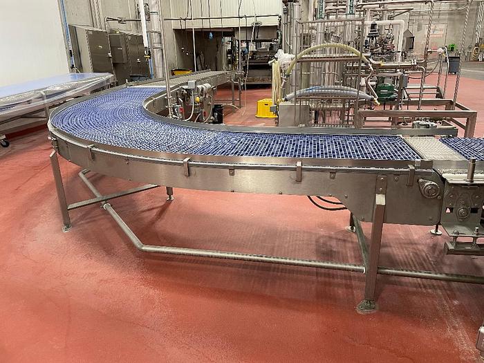 Used 36 Inch Wide 90 Degree Blue Belt Conveyor