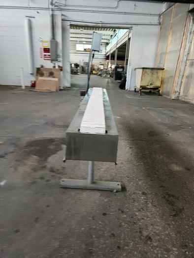 Used 6 Inch Wide X 94 Inches Long Stainless Steel Slat Top Conveyor