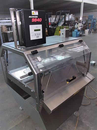 Used Dorner Inspection Conveyor 3 1/2 Inches Wide X 36 Inches Long with Markem 9840 Coder Stainless Steel