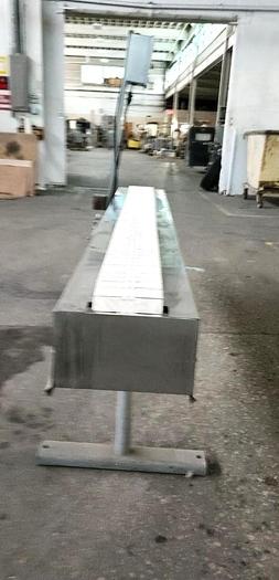 Used 6 Inch Wide X 94 Inches Long Stainless Steel Slat Top Conveyor