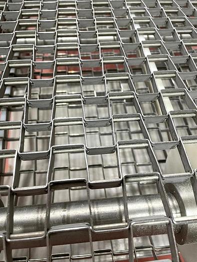 Used 36 Inch Wide Stainless Steel Sanitary Wire Mesh Belt Conveyor 17 Foot Long