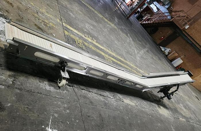 Used 10 Inch Wide X 201 Inches Long Incline Intralox Belt Conveyor Stainless Steel Sanitary