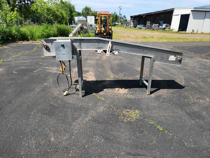 Used CHL Stainless Steel Incline Belt Conveyor 15 Inches X 103 Inches