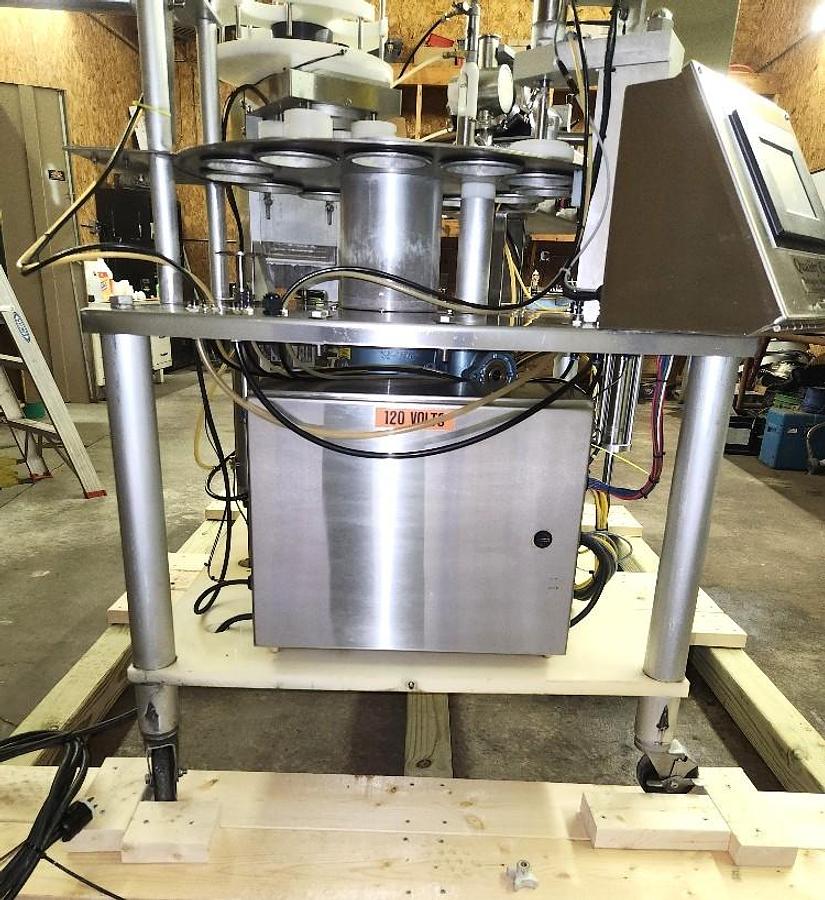 Used Quality Cup Model QC-32 12 Station Stainless Steel Sanitary Rotary Cup Filler