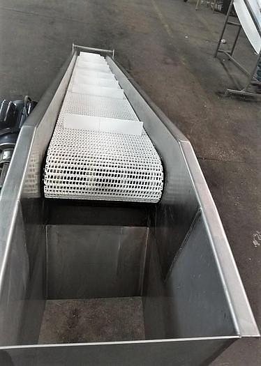 Used Marchant Schmidt 12 Inches Wide X 130 Inches Long Incline Cleated Intralox Belt Conveyor Stainless Steel Sanitary