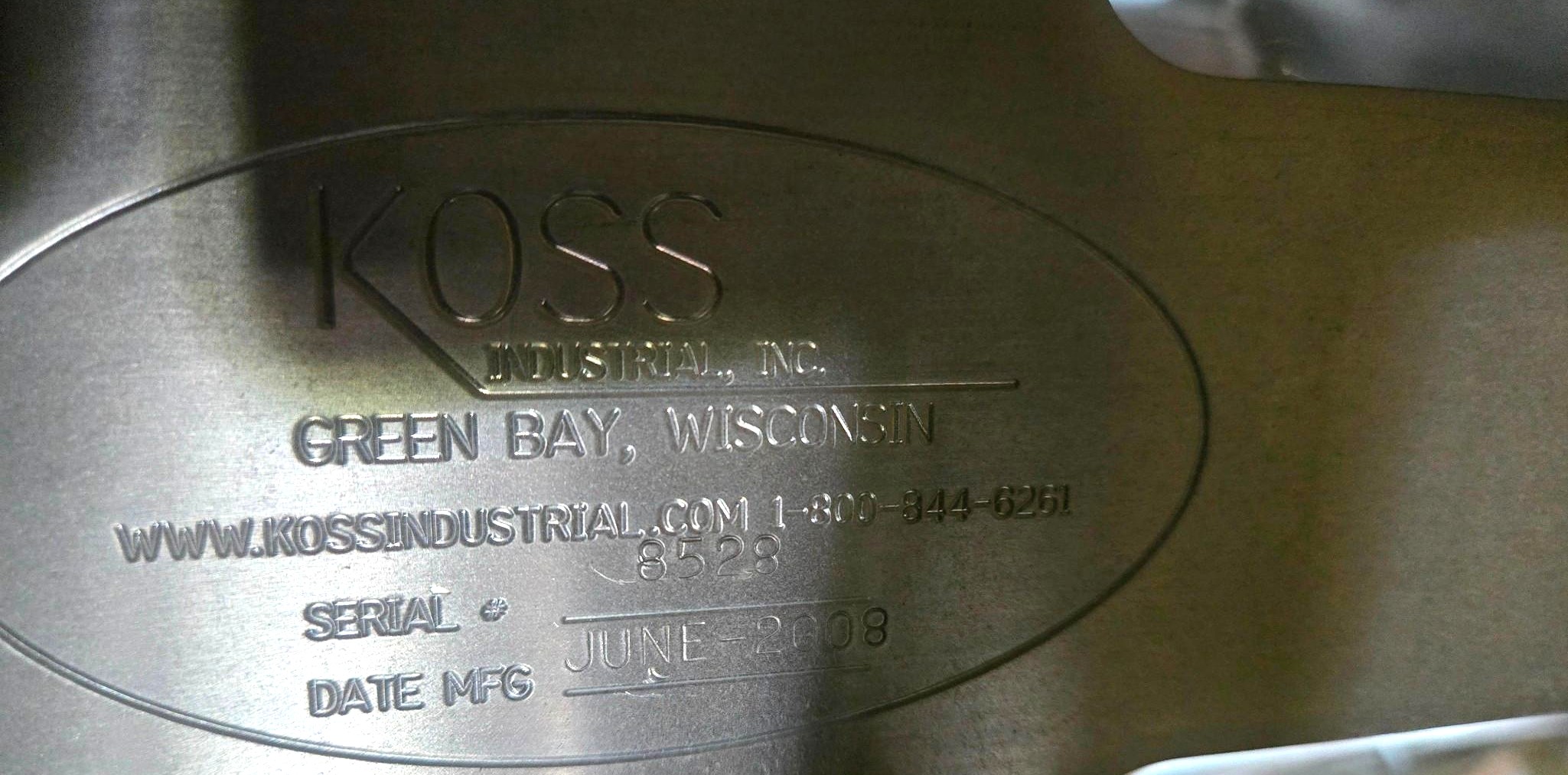 Used Koss Model 8GS Stainless Steel Sanitary Cheese Grinder