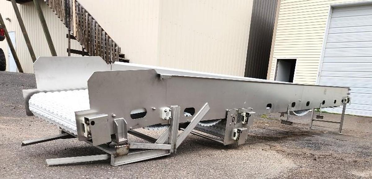 Used 24 Inches Wide X 264 Inches Long Stainless Steel Belt Conveyor