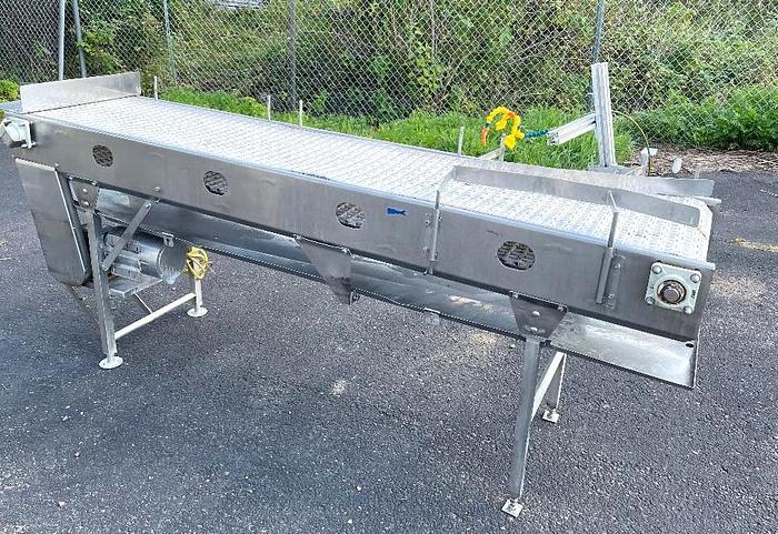 Used Stainless Steel Dewatering Conveyor 20 Inches Wide X 96 Inches Long