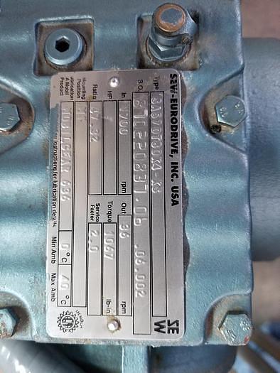 Used 8 Inch x 105 Inch Horizontal Stainless Steel Sanitary Blue Belt Conveyor With Hopper