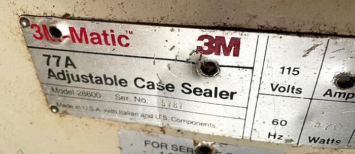 Used 3M Model 77A Top and Bottom Case Sealer