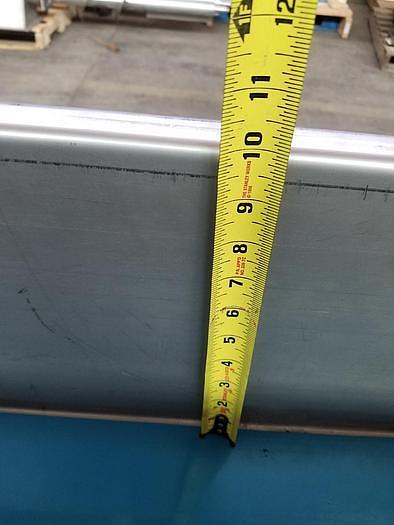 Used 8 Inch x 105 Inch Horizontal Stainless Steel Sanitary Blue Belt Conveyor With Hopper