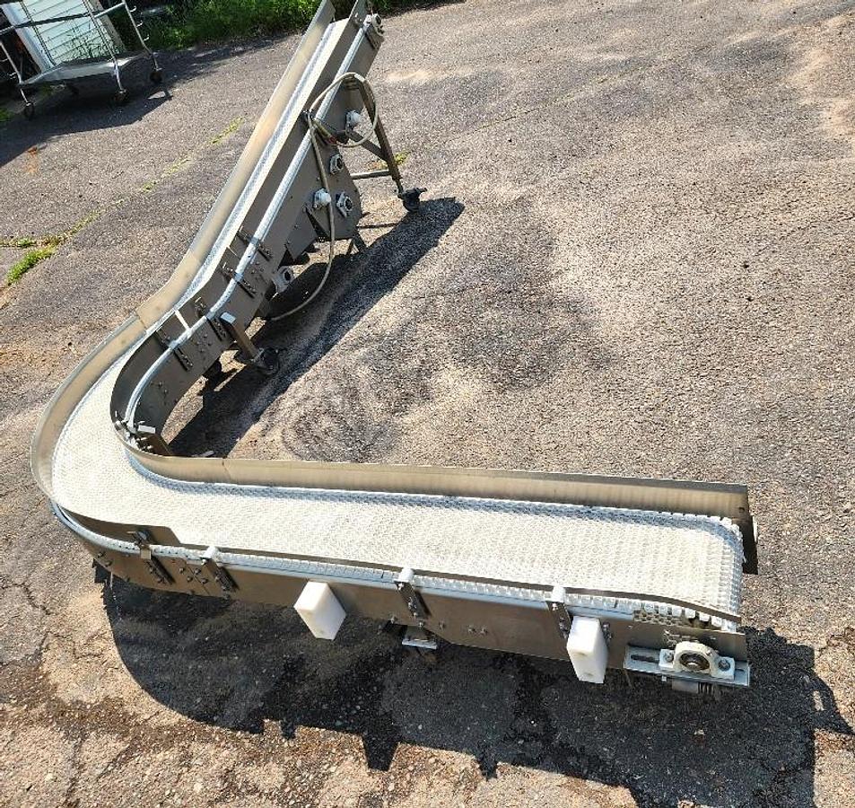 Used Keenline 10 Inch Stainless Steel Sanitary Intralox 90 Degree Conveyor