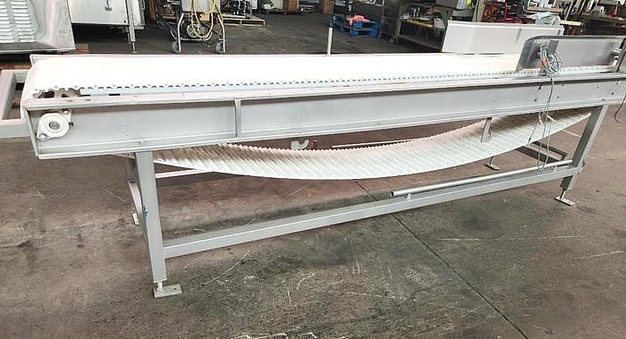 Used 15 Inch White Intralox Stainless Steel Sanitary Belt Conveyor X 126 Inches Long