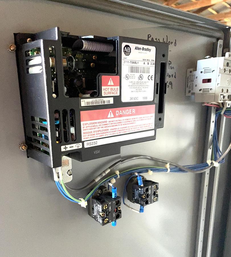 Used Stand Alone Hoffman Control Panel with Allen Bradley 550 Panelview