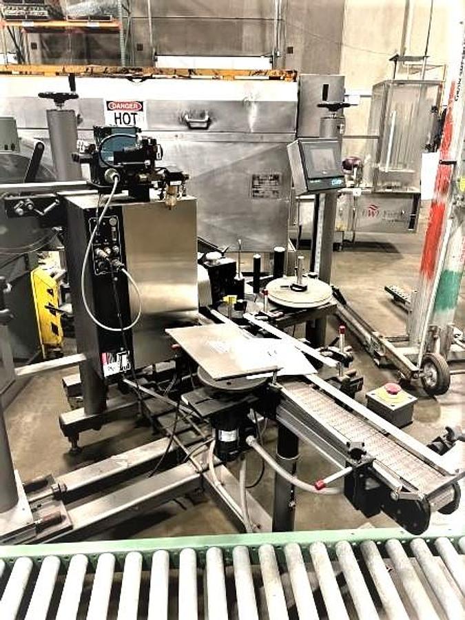 Used  Orics Model S-30 Dual Lane Automatic Cup/Tub/Bowl Filling Sealing Labeling System Complete 