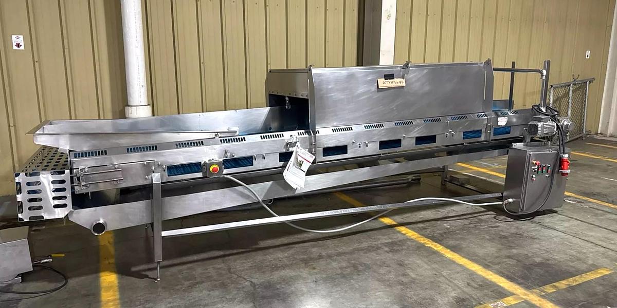 Used Stainless Steel Sanitary Dewatering/Washing Belt Conveyor 38 Inches Wide X 180 Inches Long