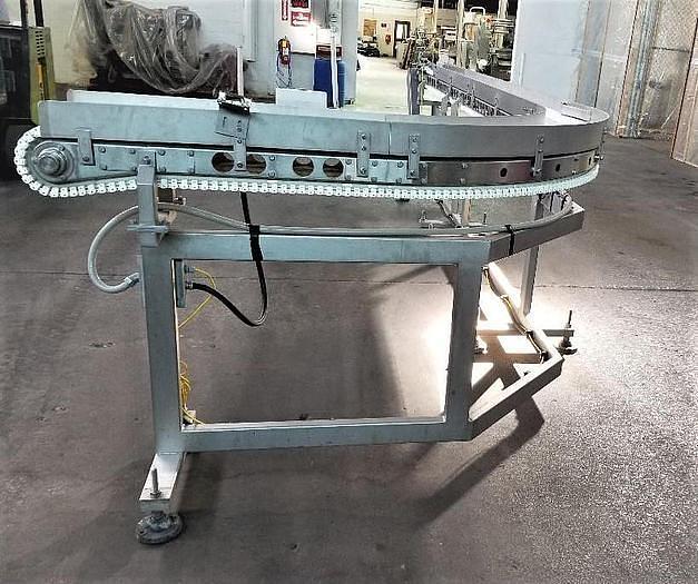 Used 8in Wide X 16ft Long Intralox Conveyor With 90 Deg Turn Discharge - Stainless Steel Sanitary