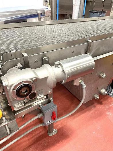 Used 36 Inch Wide Stainless Steel Sanitary Wire Mesh Belt Conveyor 17 Foot Long
