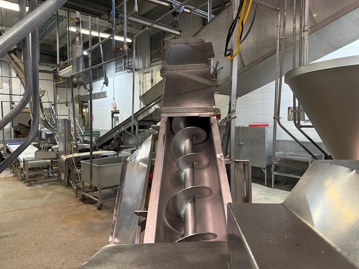 Used 12 Inch Diameter Stainless Steel Sanitary Incline Screw Conveyors