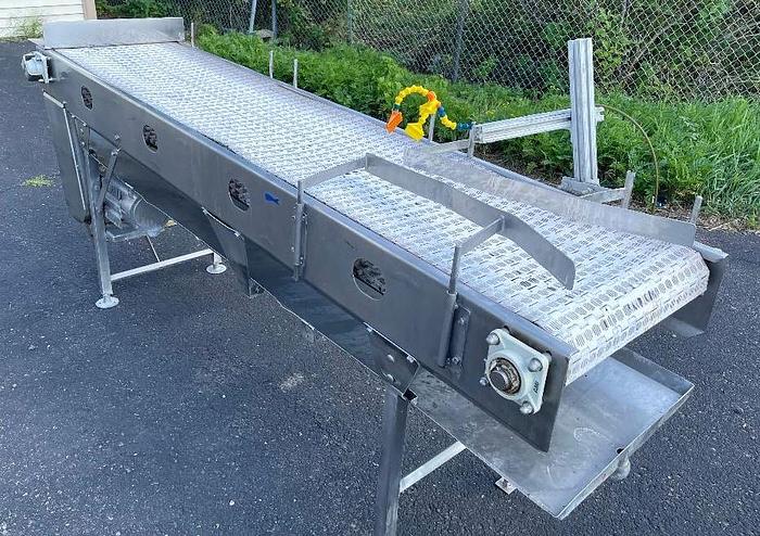 Used Stainless Steel Dewatering Conveyor 20 Inches Wide X 96 Inches Long