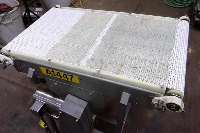 Used 20 Inch Wide X 38 Inch Long Intralox Incline Belt Conveyor Stainless Steel Sanitary