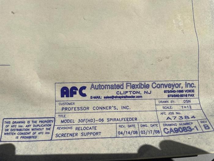 Used 2008 Kason Model KBDS30/316SS Stainless Steel Bag Break with 30" Screener and Screw Feeder