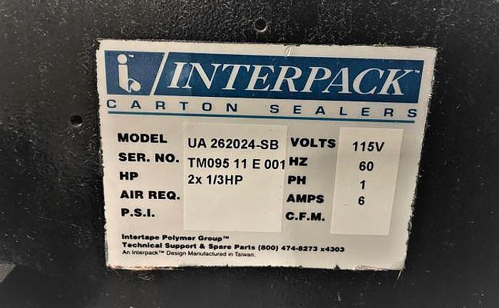 Used Interpack Case Sealer Taper Model UA 262024-B Top and Bottom with Autoflap