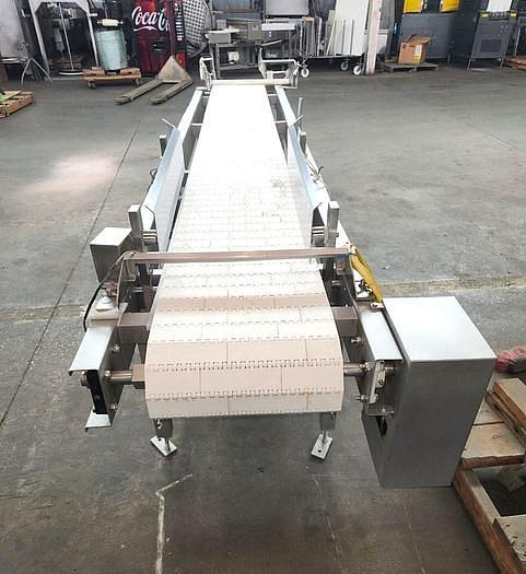 Used 15 Inch White Intralox Stainless Steel Sanitary Belt Conveyor X 126 Inches Long