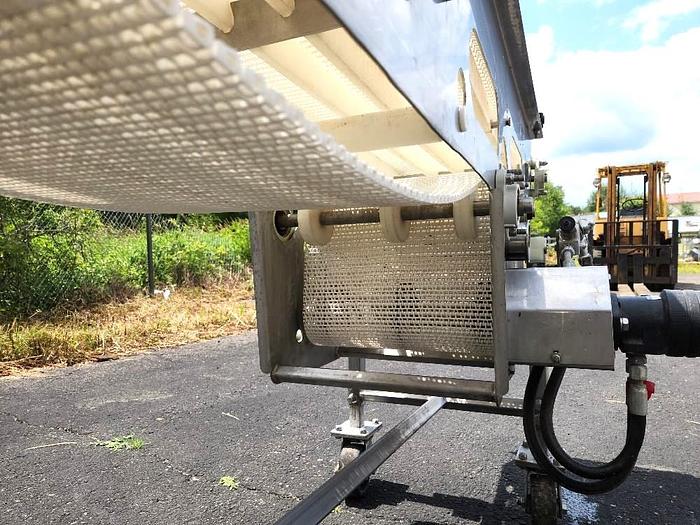 Used 15 Inch X 75 Inch Stainless Steel Sanitary White Intralox Belt Conveyor